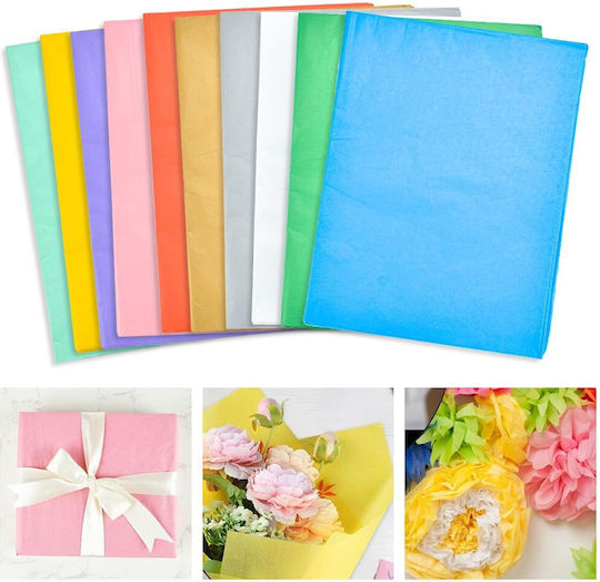 120 Blätter Buntes Seidenpapier 50x70 Cm 10 Farben Verpackung Diy Dekorationen