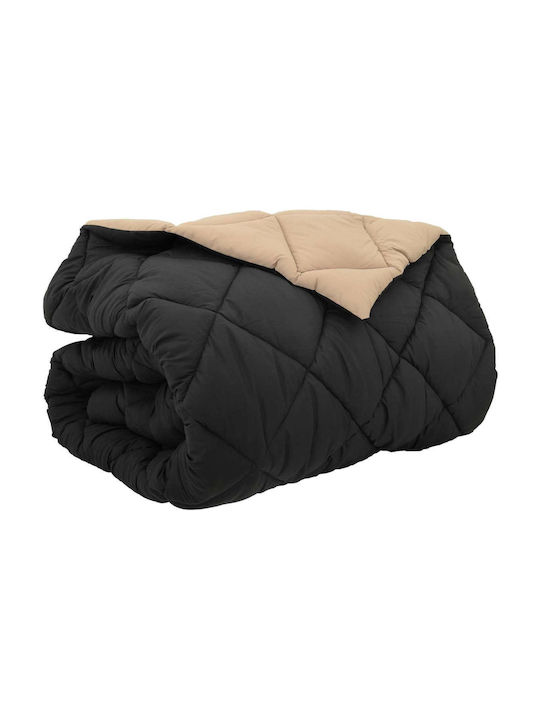 vidaXL Duvet Cover Double 200x200 Black and Tan