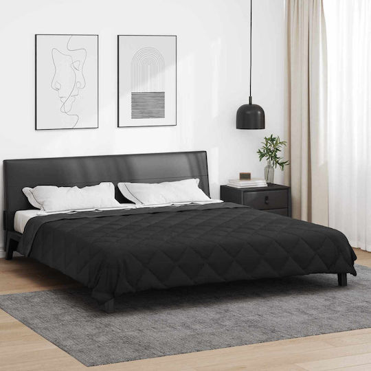 vidaXL Duvet Cover Queen 220x240 Black and Anthracite