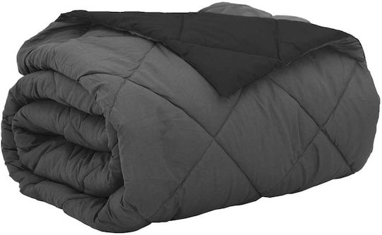 vidaXL Duvet Cover Queen 220x240 Black and Anthracite