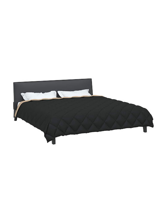 vidaXL Duvet Cover Double 200x200 Black and Tan
