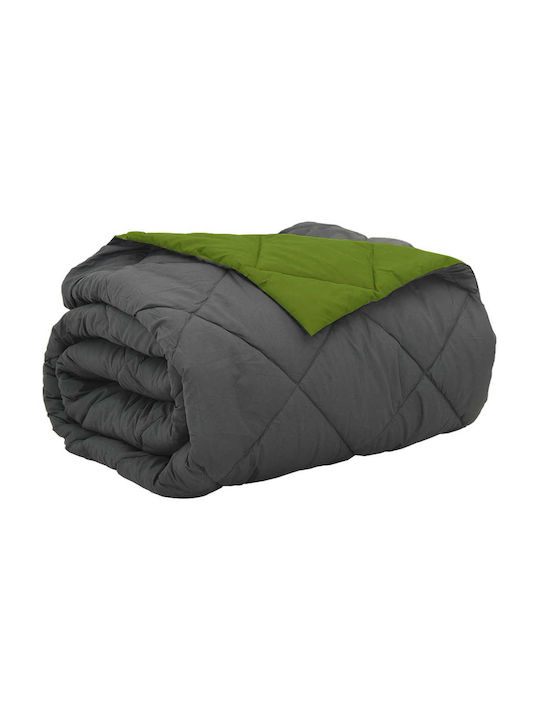 vidaXL Duvet Cover Queen 220x240 Green and Anthracite