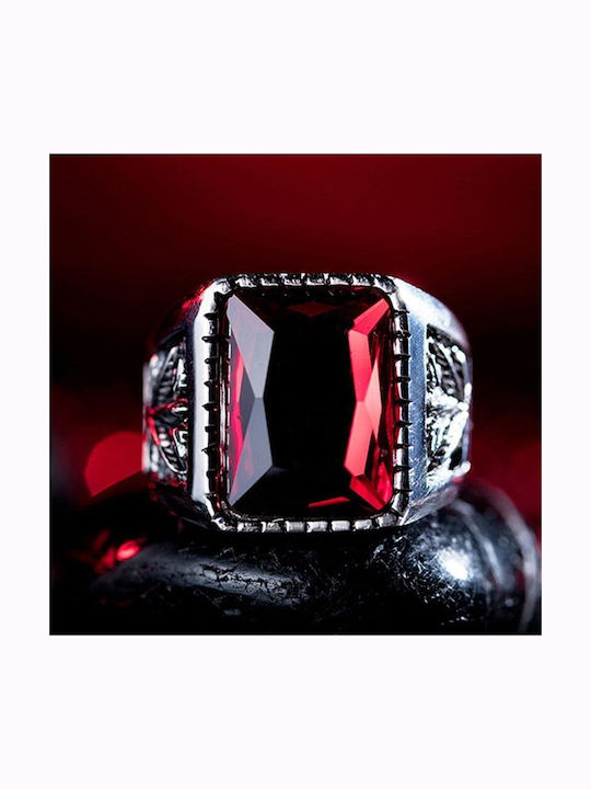Herren Ring mit Steinen aus Stahl
