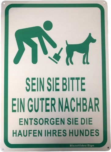 Warning Sign 25x35 Cm In German Language 2 Pieces Aluminum