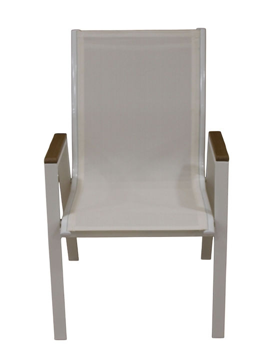 Καρέκλα Εξωτερικού Χώρου Μεταλλική White 56x64x90εκ.