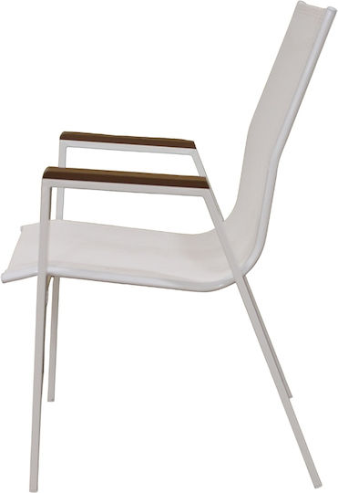 Καρέκλα Εξωτερικού Χώρου Μεταλλική White 56x64x90εκ.