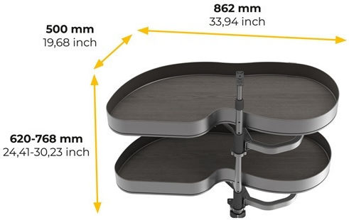 Emuca Closet Mechanism Expanding with Brakes Grey 223-8383135HAR