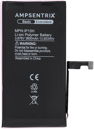 Ampsentrix Съвместима Батерия За Замяна 3600mAh За iPhone 15