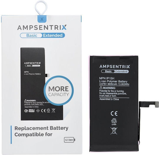 Ampsentrix Съвместима Батерия За Замяна 3600mAh За iPhone 15