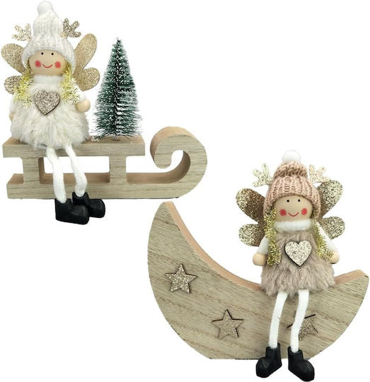 Nikcorp Weihnachtsfiguren Engel 2 Stücke 13,5 x 15 cm