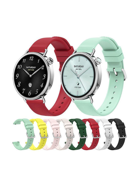 Μονόχρωμο Λουράκι Ρολογιού Σιλικόνη Υφή Xiaomi Watch S4 41mm Ροζ