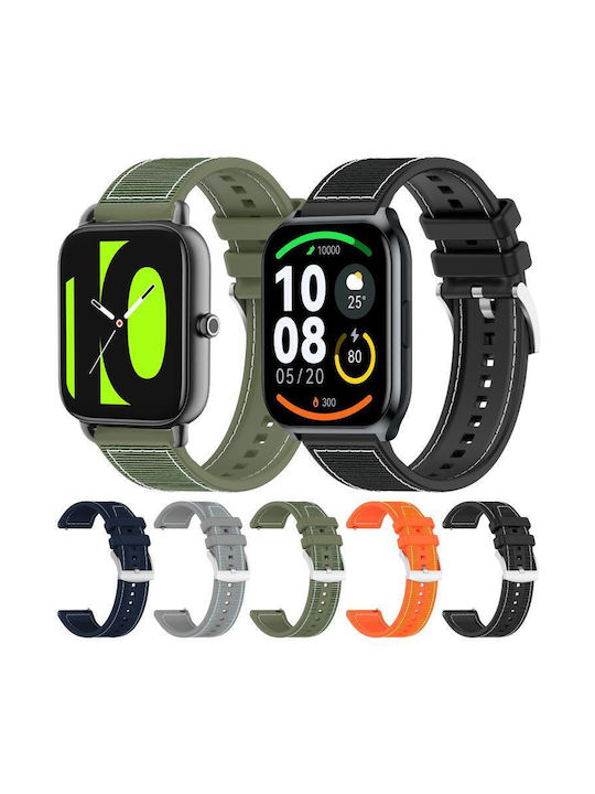 Hybrides Silikonarmband 22 mm Xiaomi Haylou Watch S001 LS02 Pro Schwarz
