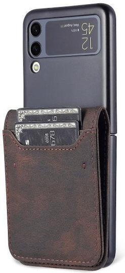 Azns Dream Ii Skin Feel Book Synthetic Leather / Silicone Brown (Galaxy Z Flip3)