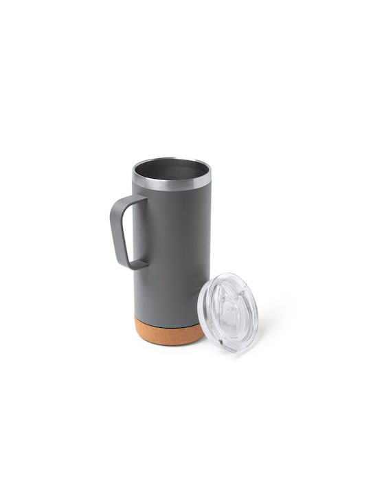 Beyron Becher Metallisch mit Deckel Transparent 600ml