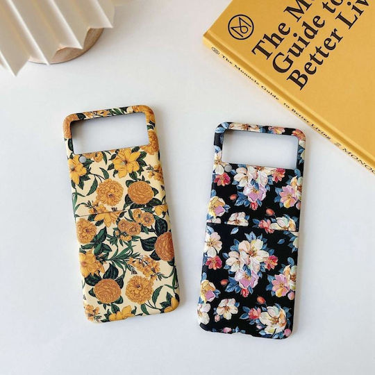 Small Floral Shockproof Back Cover Plastic Black (Galaxy Z Flip3)