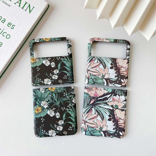 Small Floral Shockproof Back Cover Plastic Black (Galaxy Z Flip3)