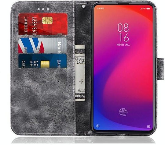Redmi K20 Pro Retro Copper Button Book Δερματίνης / Δερμάτινο / Σιλικόνης Γκρι (Xiaomi Redmi K20 Pro)