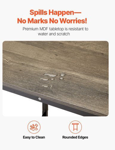 Square Wooden Bar Table with Brown Metal Frame 60x60x92cm