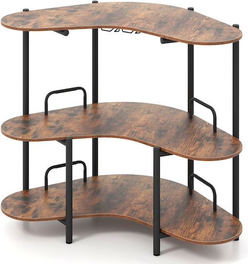 Table Bar with Glass Surface Coffee 120x66x102cm