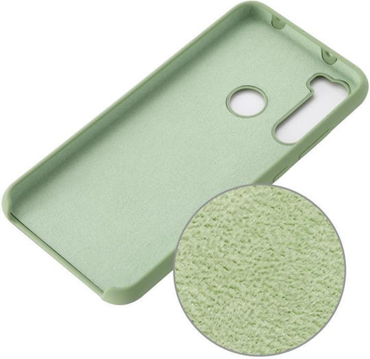 Solid Color Liquid Umschlag Rückseite Silikon Grün (Redmi Note 8)