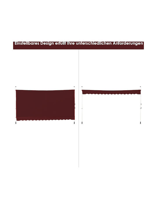 Costway Zelt Terrasse mit LEDs Burgundisch 3x4m