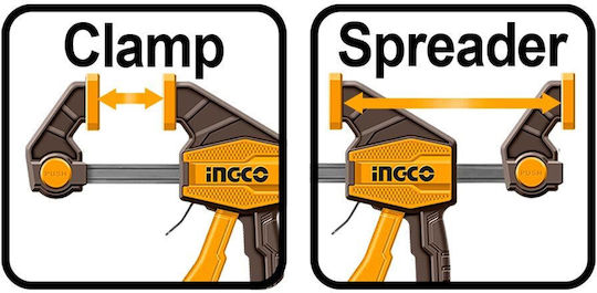 Ingco HQBC18801 Σφιγκτήρας Αυτόματος Τύπου "F" με Μέγιστο Άνοιγμα 457.2mm