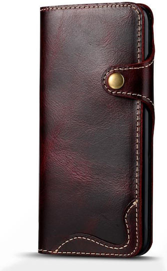 Oil Wax Cowhide Magnetisch Buchen Sie Leder Rot (Galaxy S8+)