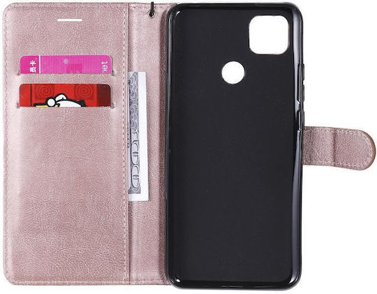 Xiaomi Redmi 9c Pure Horizontal Flip Protective Leather Case with Card Slots & Wallet & Photo Frame & Lanyard Rose Gold