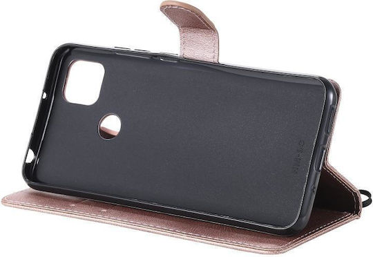 Xiaomi Redmi 9c Pure Horizontal Flip Protective Leather Case with Card Slots & Wallet & Photo Frame & Lanyard Rose Gold