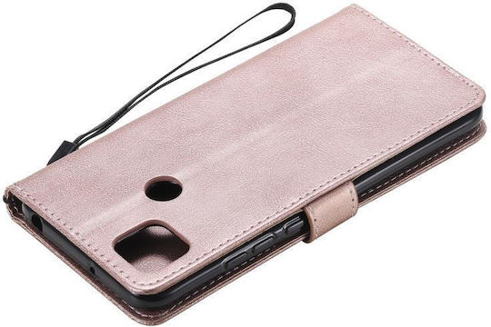 Xiaomi Redmi 9c Pure Horizontal Flip Protective Leather Case with Card Slots & Wallet & Photo Frame & Lanyard Rose Gold