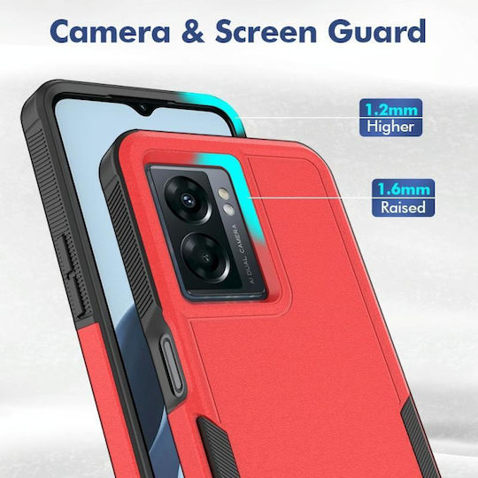 Back Cover Plastic / Silicon Roșu (Oppo A57s)