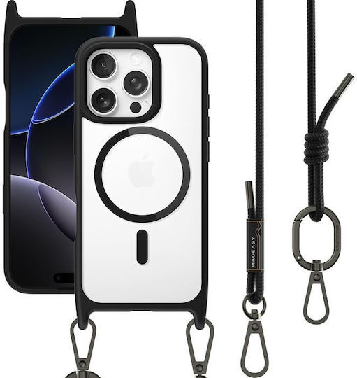Mageasy Roar M With Lanyard Back Cover Σιλικόνης με Λουράκι Διάφανο (iPhone 16 Pro Max)