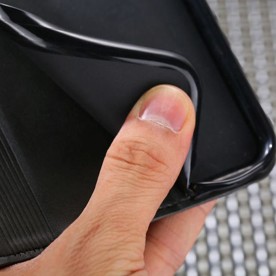 Back Cover Leather / Synthetic Leather / Silicone Black (Vivo Y35 )