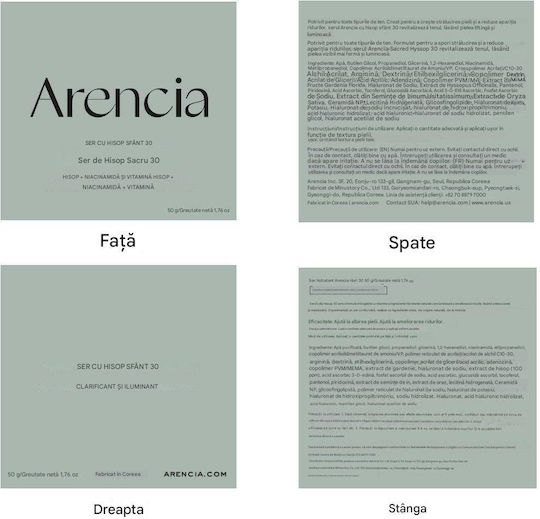 Arencia Ser Facial Tratament Holy Hyssop 30 50g