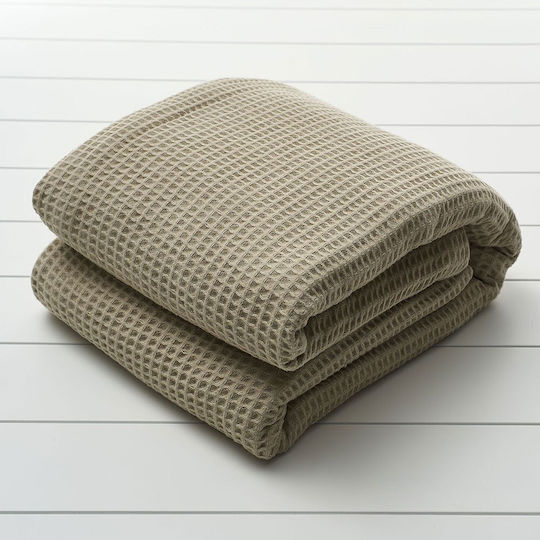 Vesta Home King Size Hotel Pique Blanket Beige 260x250cm