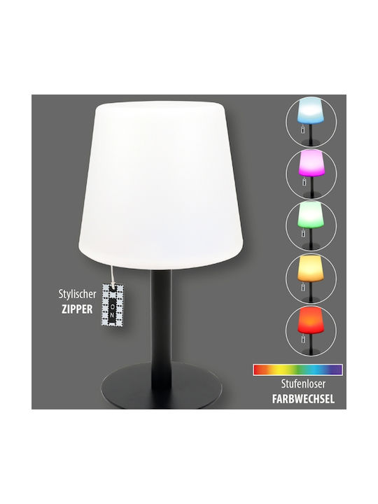 Addliving 3236 Tischlampe LED mit Schirm und Schwarz Basis