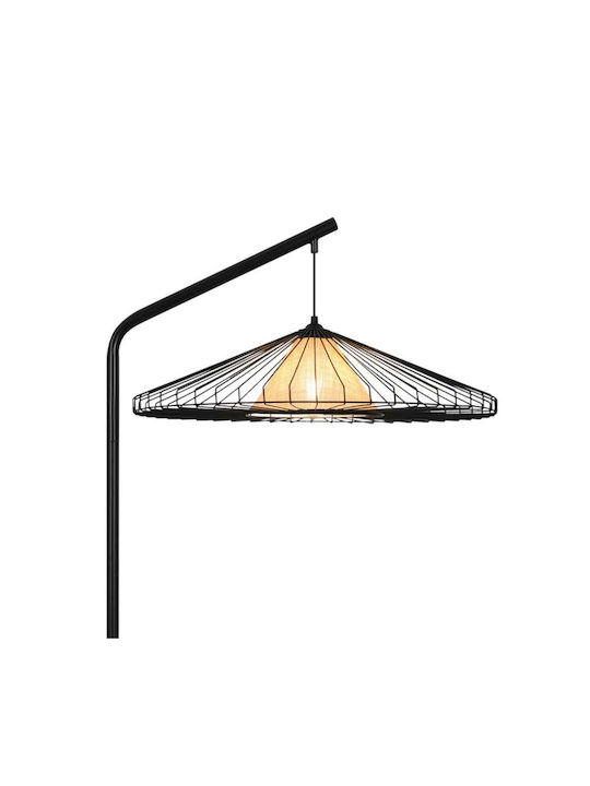 Viokef Mona Floor Lamp H169xW50cm. with Socket for Bulb E27 Black