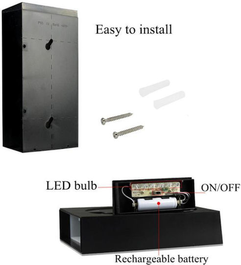 Wall Mounted Solar Light 0.36W Red with Photocell