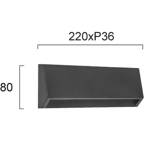 Viokef Karma Wall-Mounted Outdoor Spot LED IP65 4W with Warm White Light 22x3.6x8cm