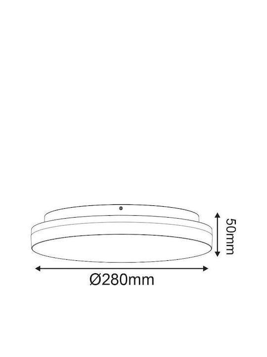 Aca Επιτοίχια Εξωτερική Πλαφονιέρα LED IP54 24W με Ψυχρό Λευκό Φως