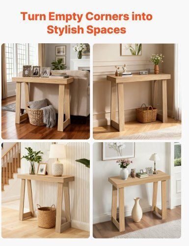 Wooden Console Table Burlywood L91.5xW30.5xH36cm