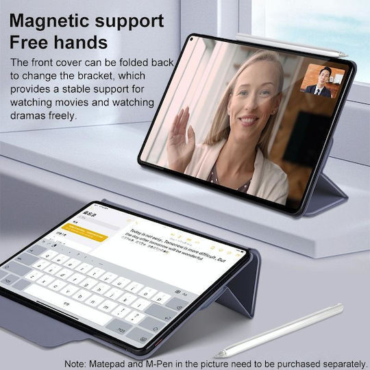 Huawei Matepad 11 2021 3-fach Doppelseitiger Clip Schnalle Magnetische Smart Tablet Hülle Lavendel