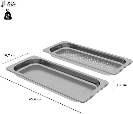 Bosch Ταψί από Ανοξείδωτο Ατσάλι 18.7x45.4cm