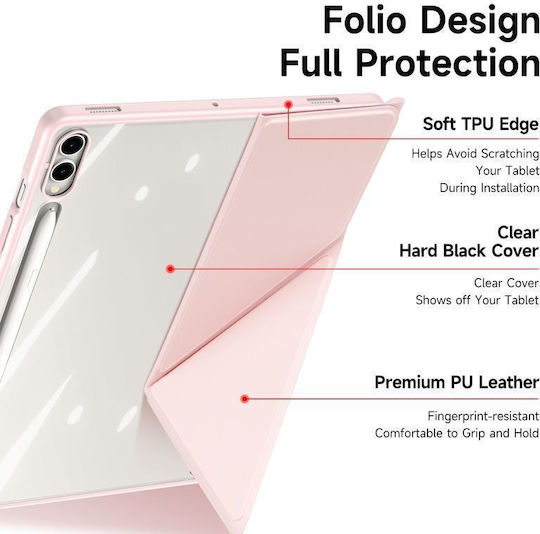 Flip Cover Durabilă Roz Samsung Galaxy Tab S9+ S9 FE+