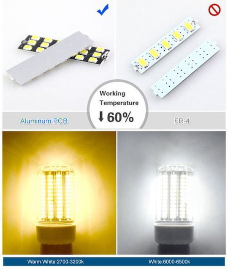 Крушка LED крушки 12W за фасунга E27 Топло бяло 1100лм 6бр