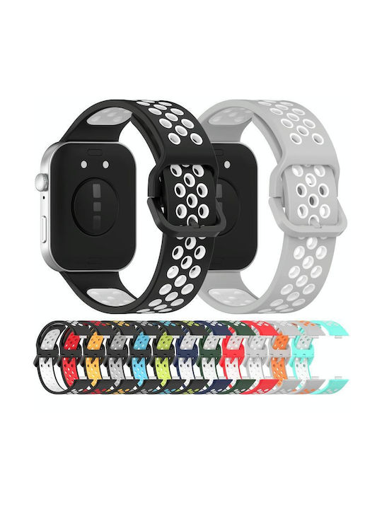 Huawei Watch Fit 3 Διχρωματικό Σπορ Λουράκι Σιλικόνης Μαύρο + Λευκό