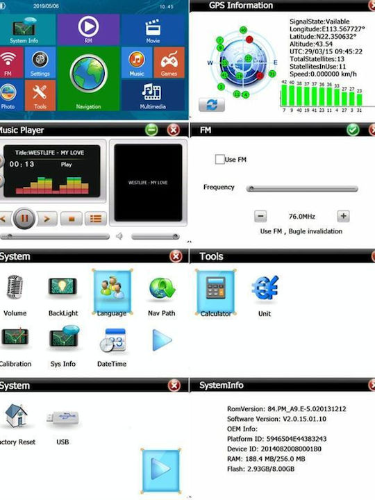 Ηχοσύστημα Αυτοκινήτου (Bluetooth/USB/WiFi/GPS) με Οθόνη Αφής 9"