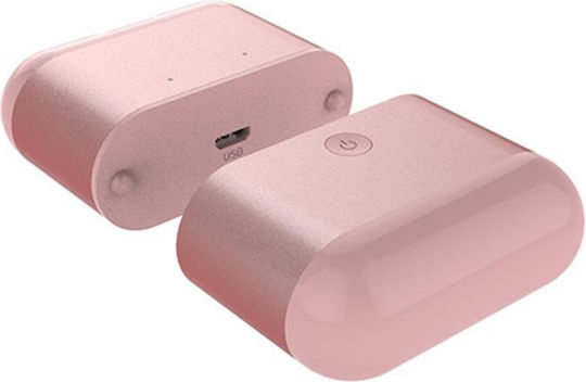 X2 Mini In ear Bluetooth хендсфри Слушалки с Устойчивост на Пот и Кутийка за Зареждане Розово злато