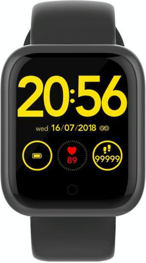 Hamtod GT1 Smartwatch with Heart Rate Monitor (Black)