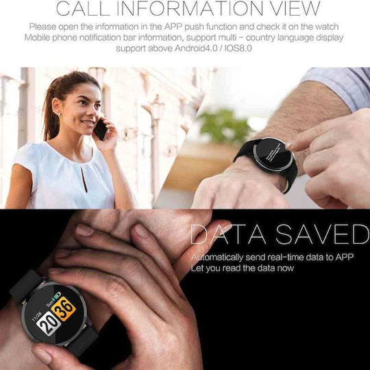 Smartwatch με Παλμογράφο (Μαύρο)